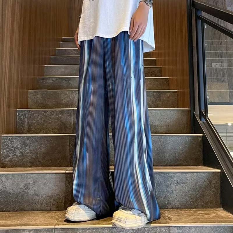 Straight Sports Striped Casual Pants