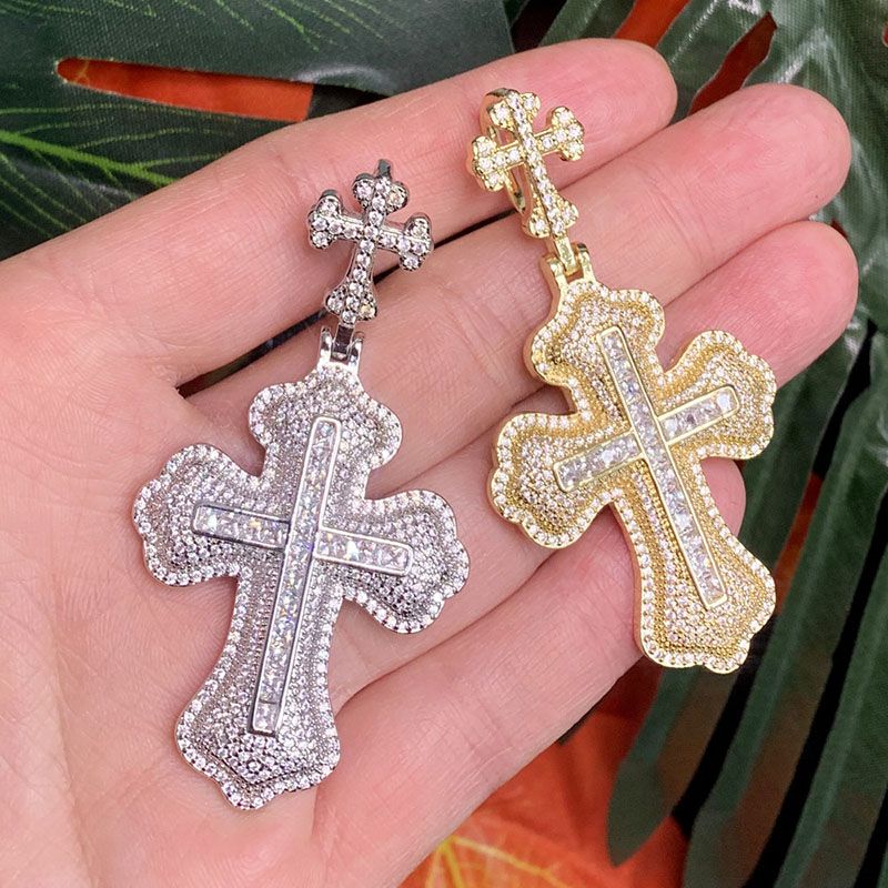 Iced Cross Eyes Chain & Cross Pendant Set