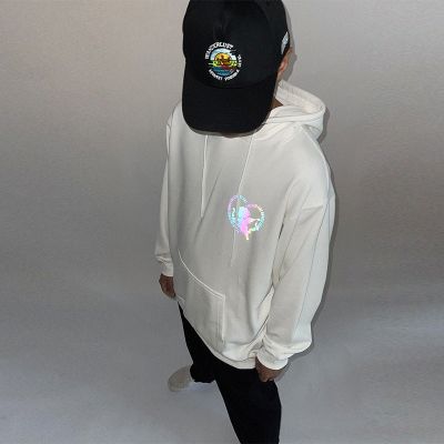 Heart Cupid Colorful Reflective Print Hoodie