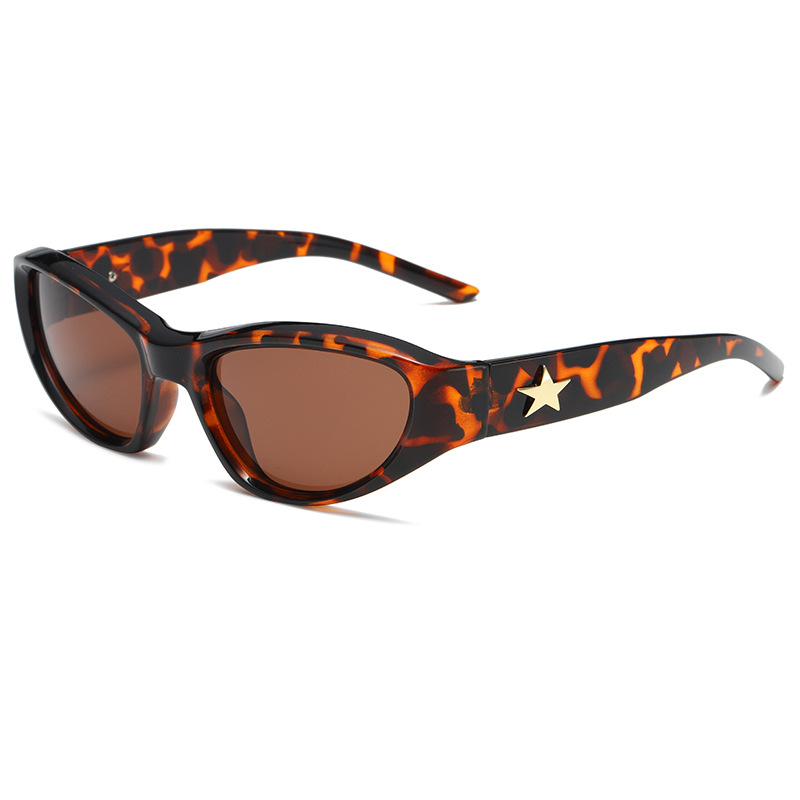 Y2K Trendy Multicolor Star Rivet Cat Eye Sunglasses