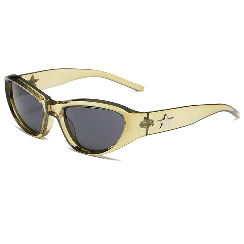 Y2K Trendy Multicolor Star Rivet Cat Eye Sunglasses