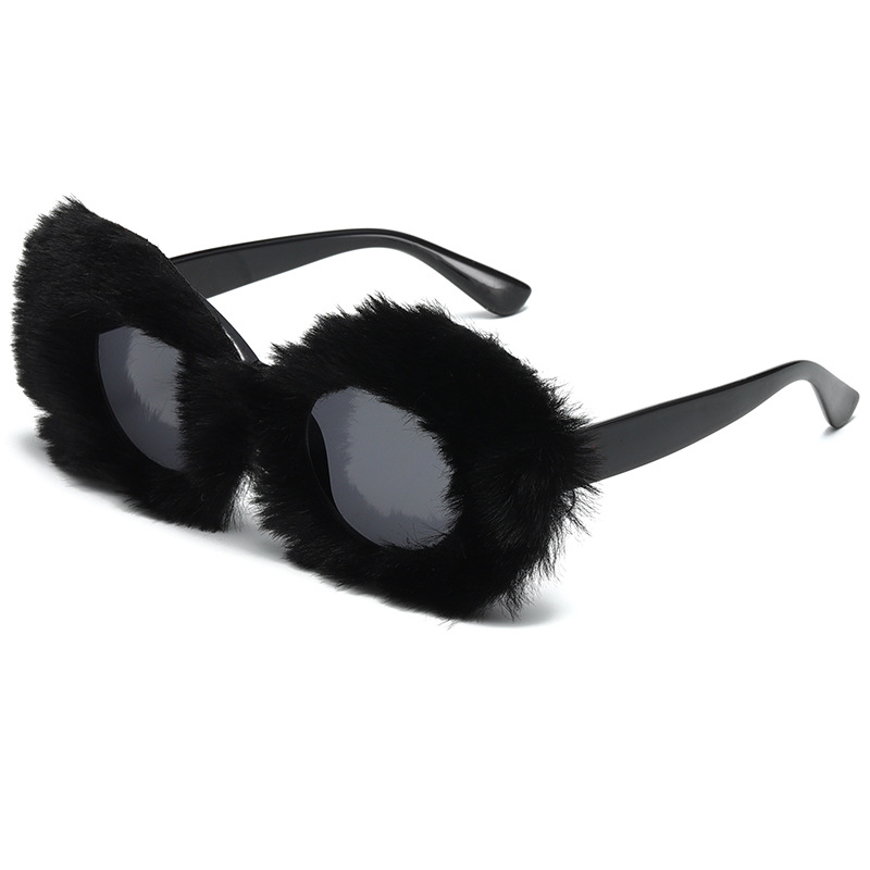 Y2K Plush Personalized Cat Eye Sunglasses