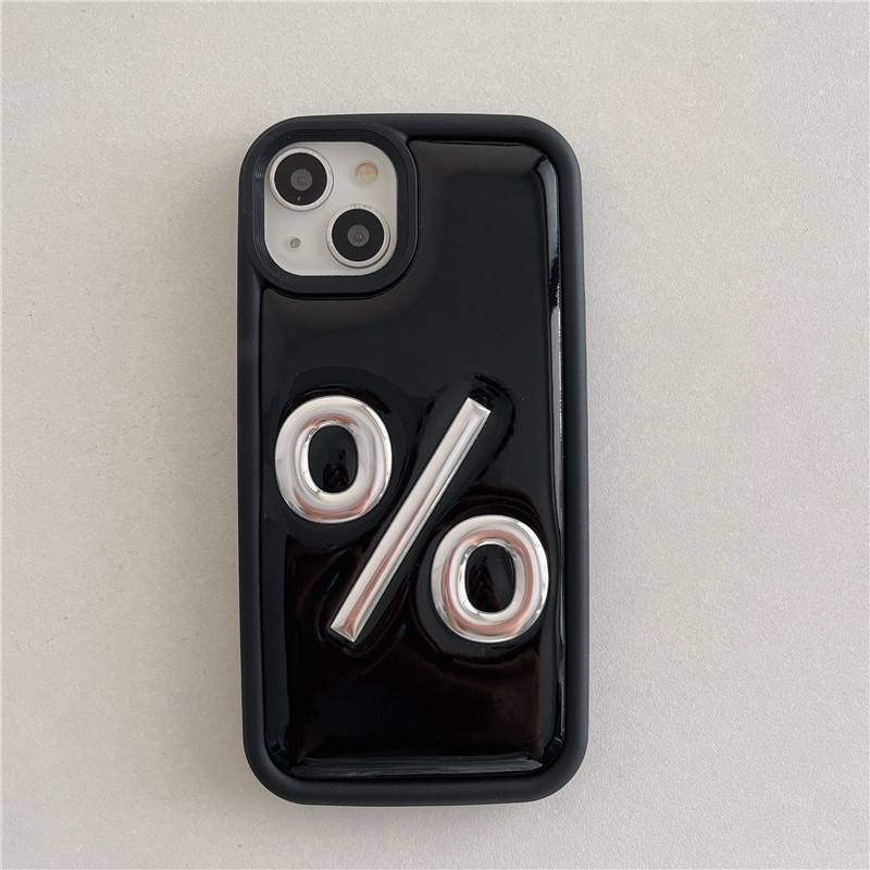 PU Leather Stereoscopic Percentage iPhone Case