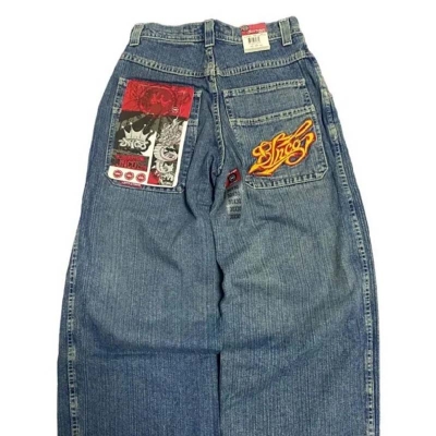 Retro Street Print Jeans