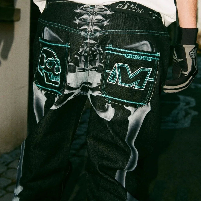 Y2K Hip Hop Alphabet Skull Jeans