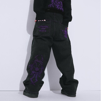 Y2K Hip Hop Skull and Crossbones Jeans