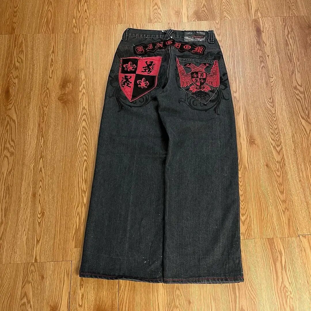 Y2K Hip Hop Totem Embroidered Jeans