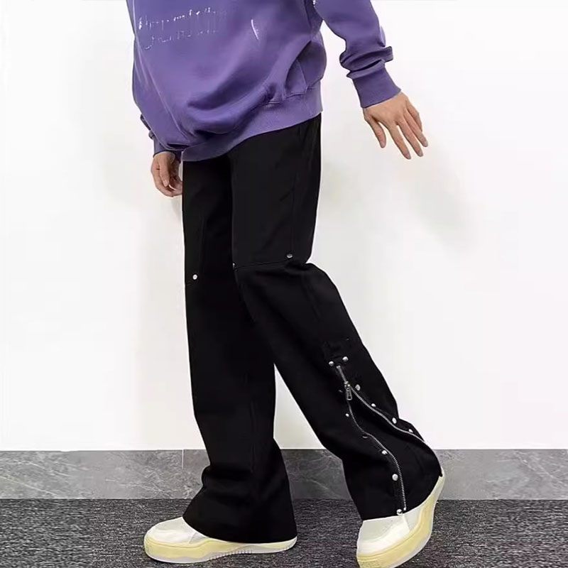 Hip Hop Zipper Boot Stud Jeans