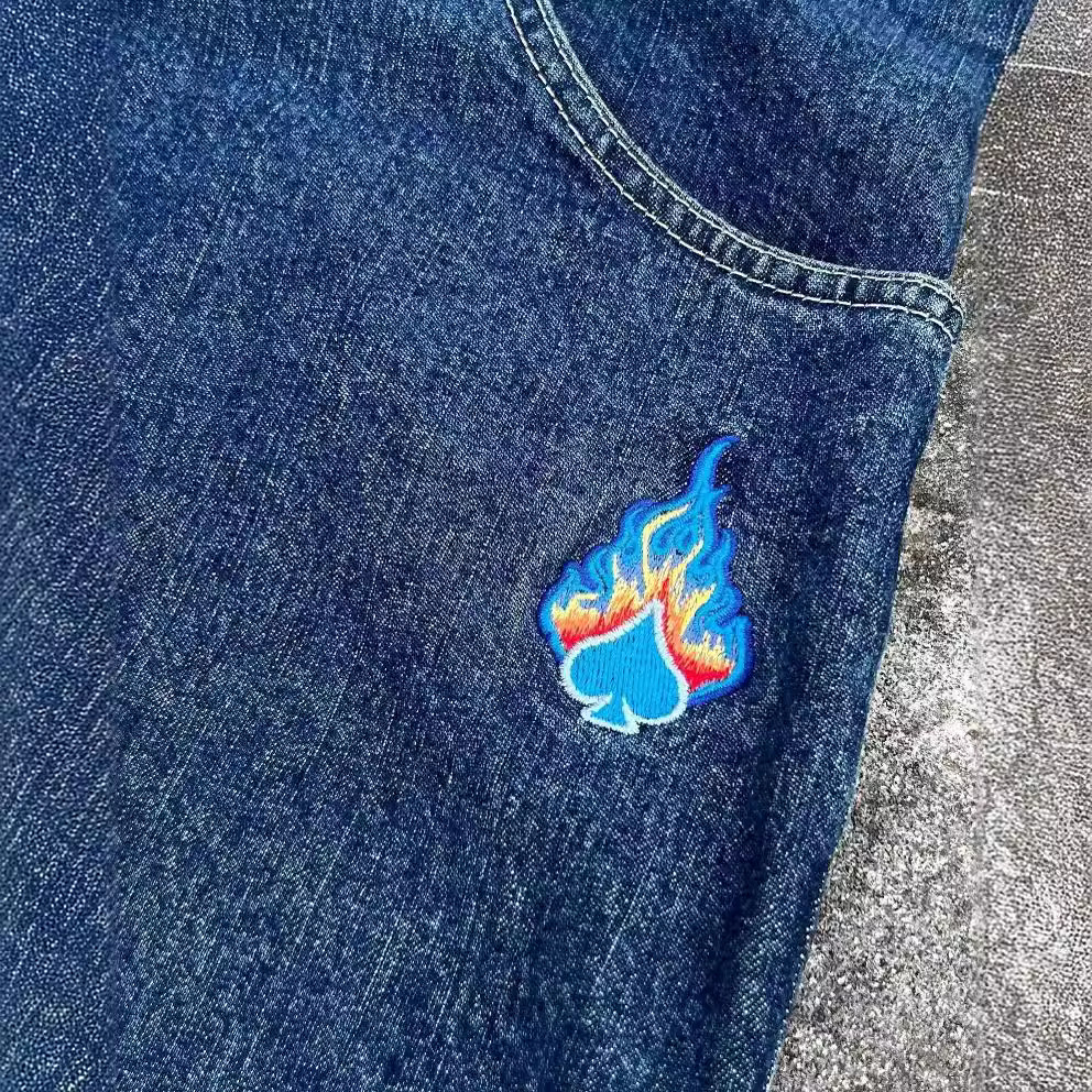 Y2K Vintage Street Embroidered Jeans