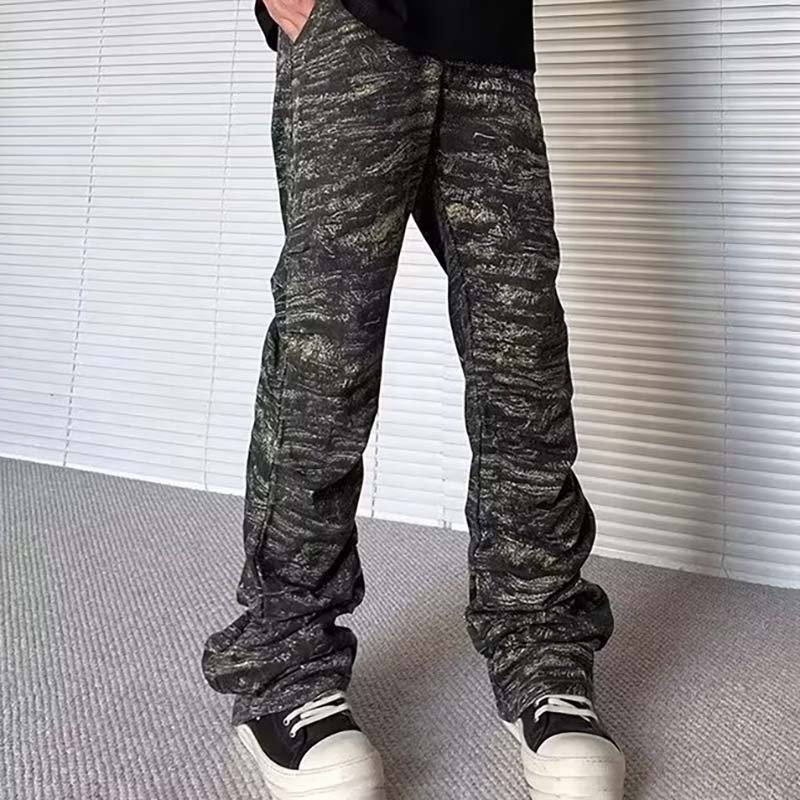 Street Pleated Camouflage Jeans