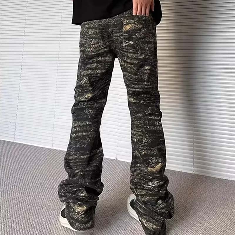 Street Pleated Camouflage Jeans