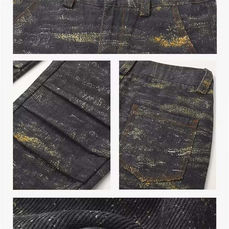 Street Pleated Camouflage Jeans