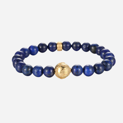 Gold  Earth Lapis Stone Beads Bracelet