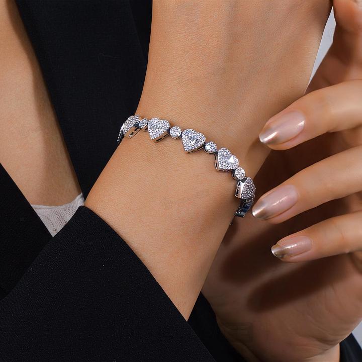 Round and Baguette Heart Shaped Bracelet Round and Baguette Heart Shaped Bracelet
