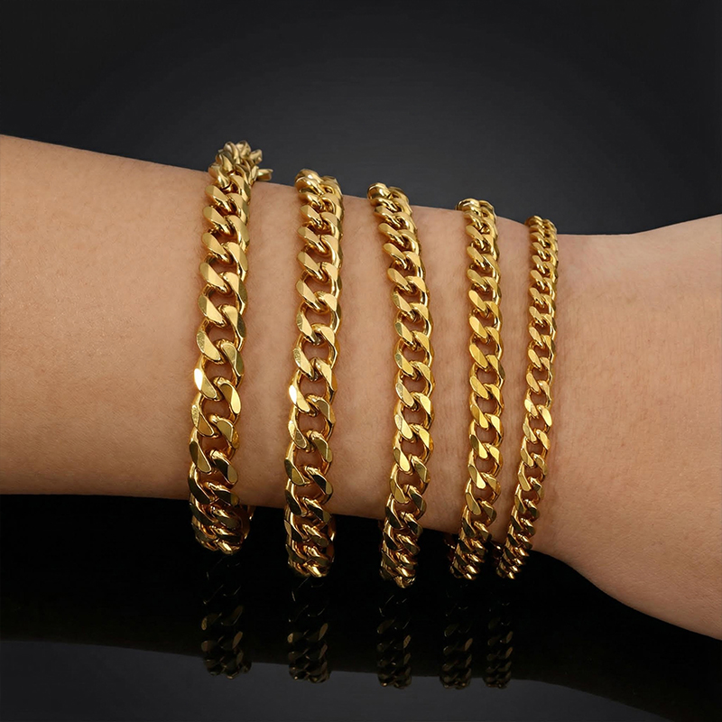 5mm/6mm/7mm/8mm/9mm Diamond-Cut Cuban Bracelet