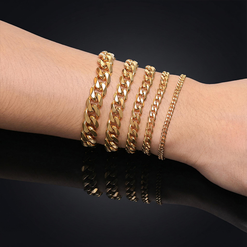 5mm/6mm/7mm/8mm/9mm Diamond-Cut Cuban Bracelet