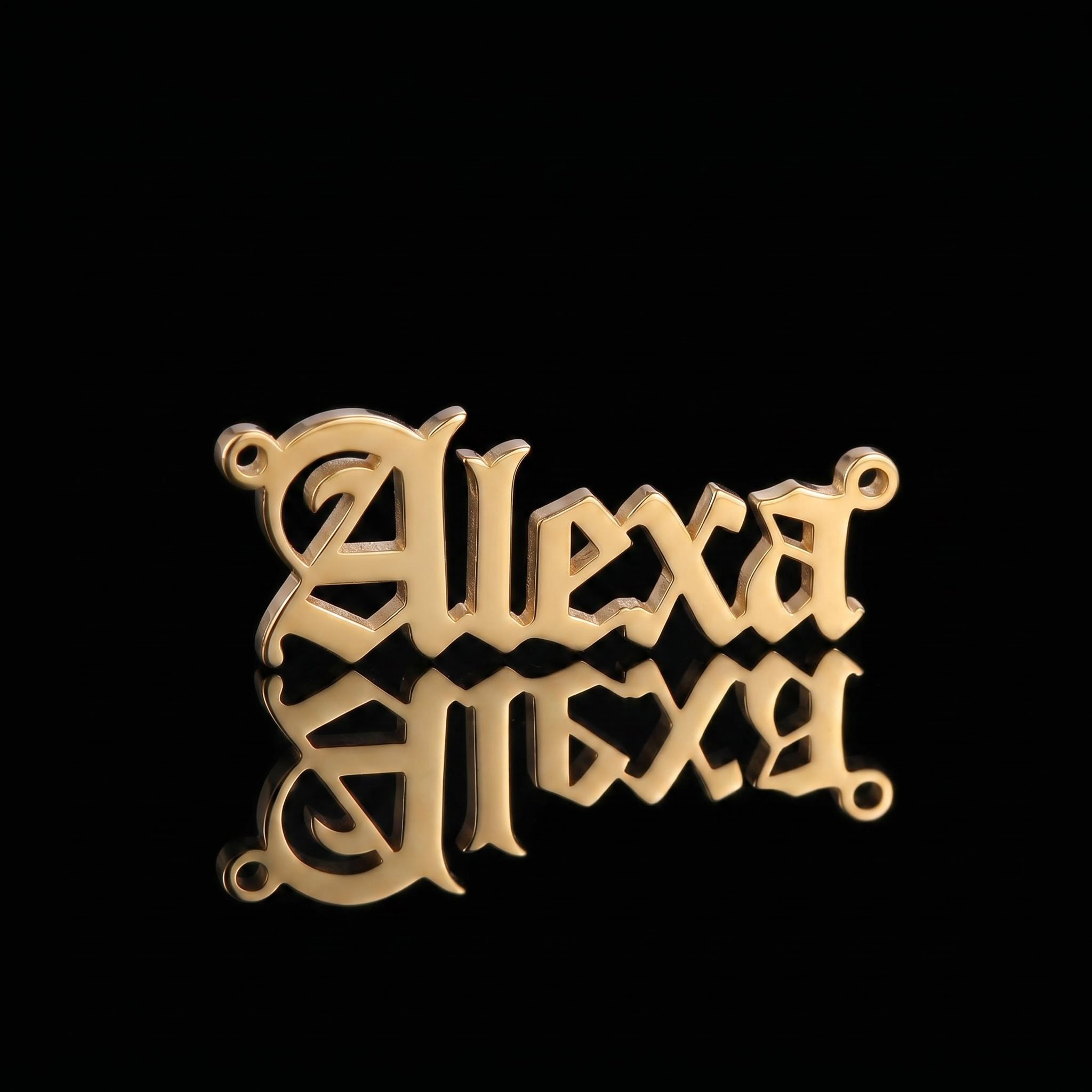 Custom Font Name Necklace with 3mm Cuban Chain Custom Font Name Necklace with 3mm Cuban Chain