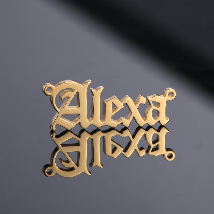 Custom Font Name Necklace with 3mm Cuban Chain Custom Font Name Necklace with 3mm Cuban Chain