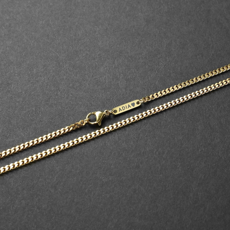 3mm Custom Name Cuban Necklace in Gold