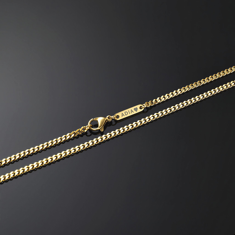 3mm Custom Name Cuban Necklace in Gold