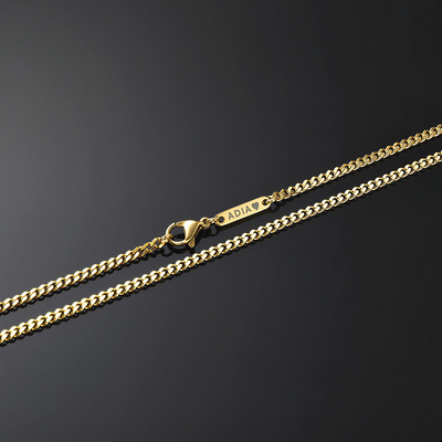 3mm Custom Name Cuban Necklace in Gold