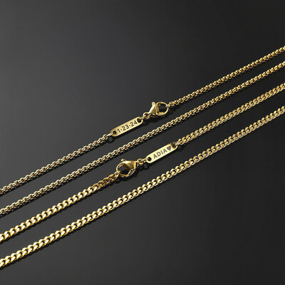 3mm Custom Name Cuban Necklace in Gold