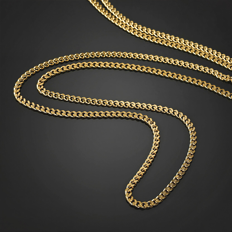 3mm Custom Name Cuban Necklace in Gold