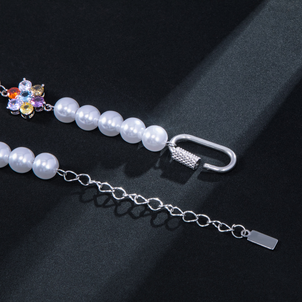 8mm Multi-color Flower Pearl Necklace