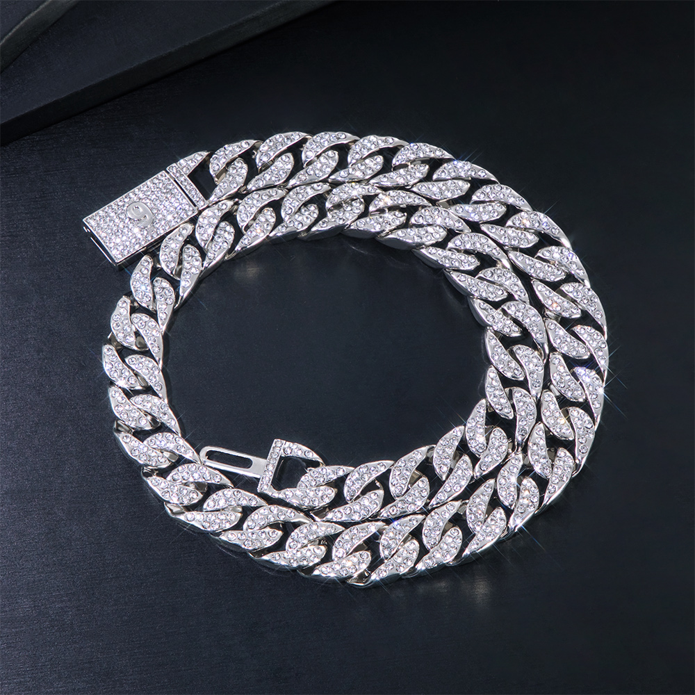 13mm Iced Basketball Player Jersey Number 6/23/24 Cuban Chain in White Gold