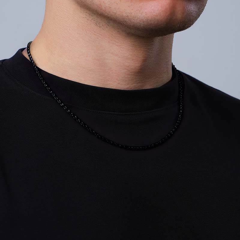 2mm/3mm/4mm/5mm/6mm Rope Chain in Black Gold