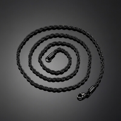 2mm/3mm/4mm/5mm/6mm Rope Chain in Black Gold