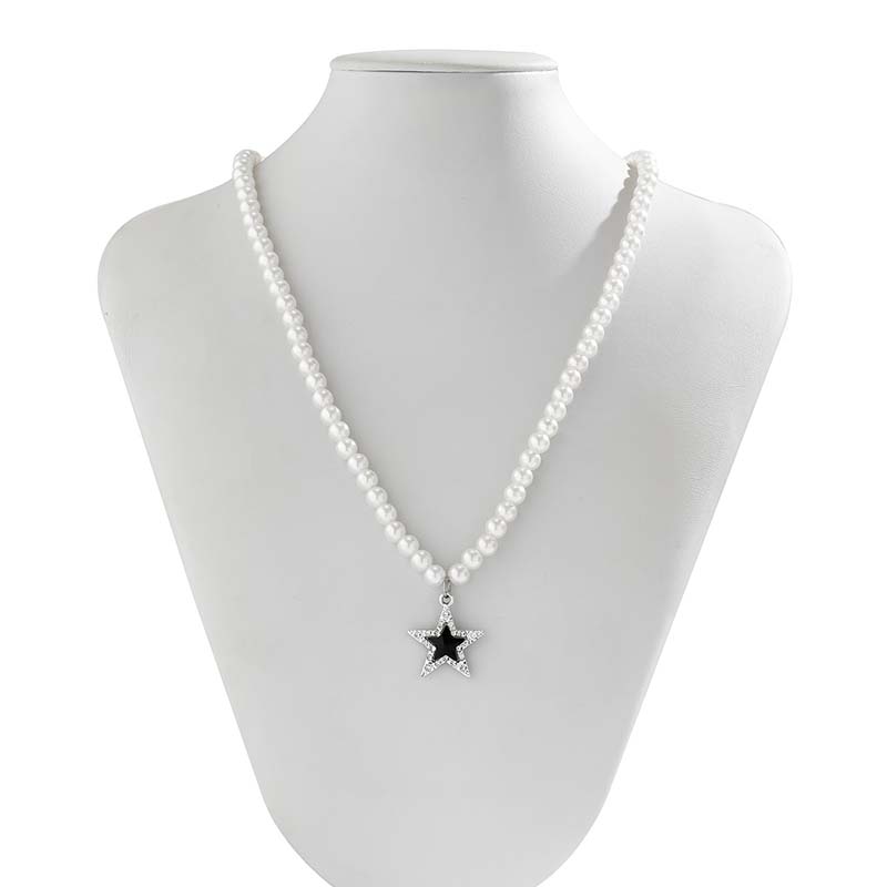 Iced Pentagram Pearl Necklace