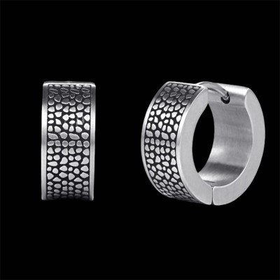 Stainless Steel Reptile Pattern Huggie Earrings