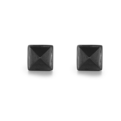 Black Pyramid Stud Earrings