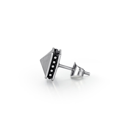 Pyramid Stud Earrings in White Gold