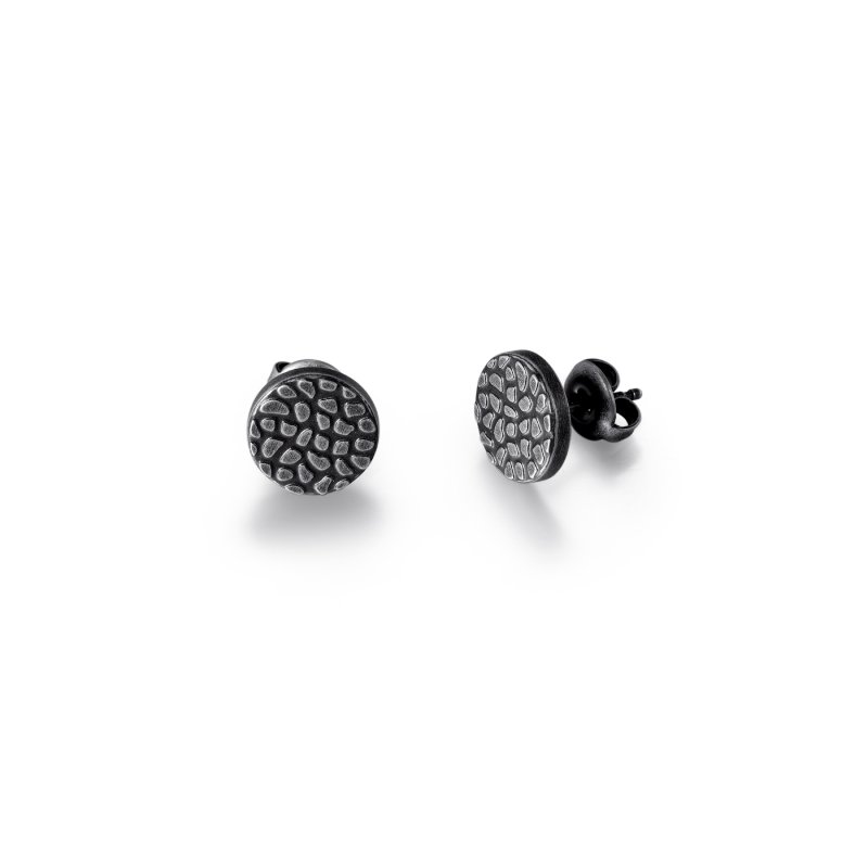 Black Reptile Stud Earrings