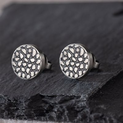 Black Reptile Stud Earrings