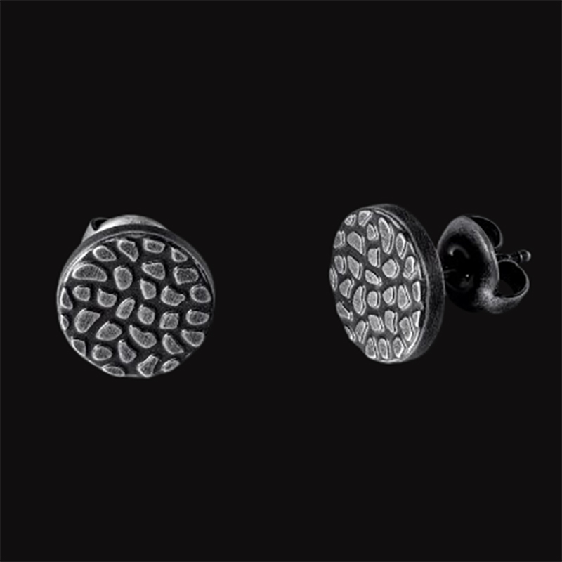 Black Reptile Stud Earrings