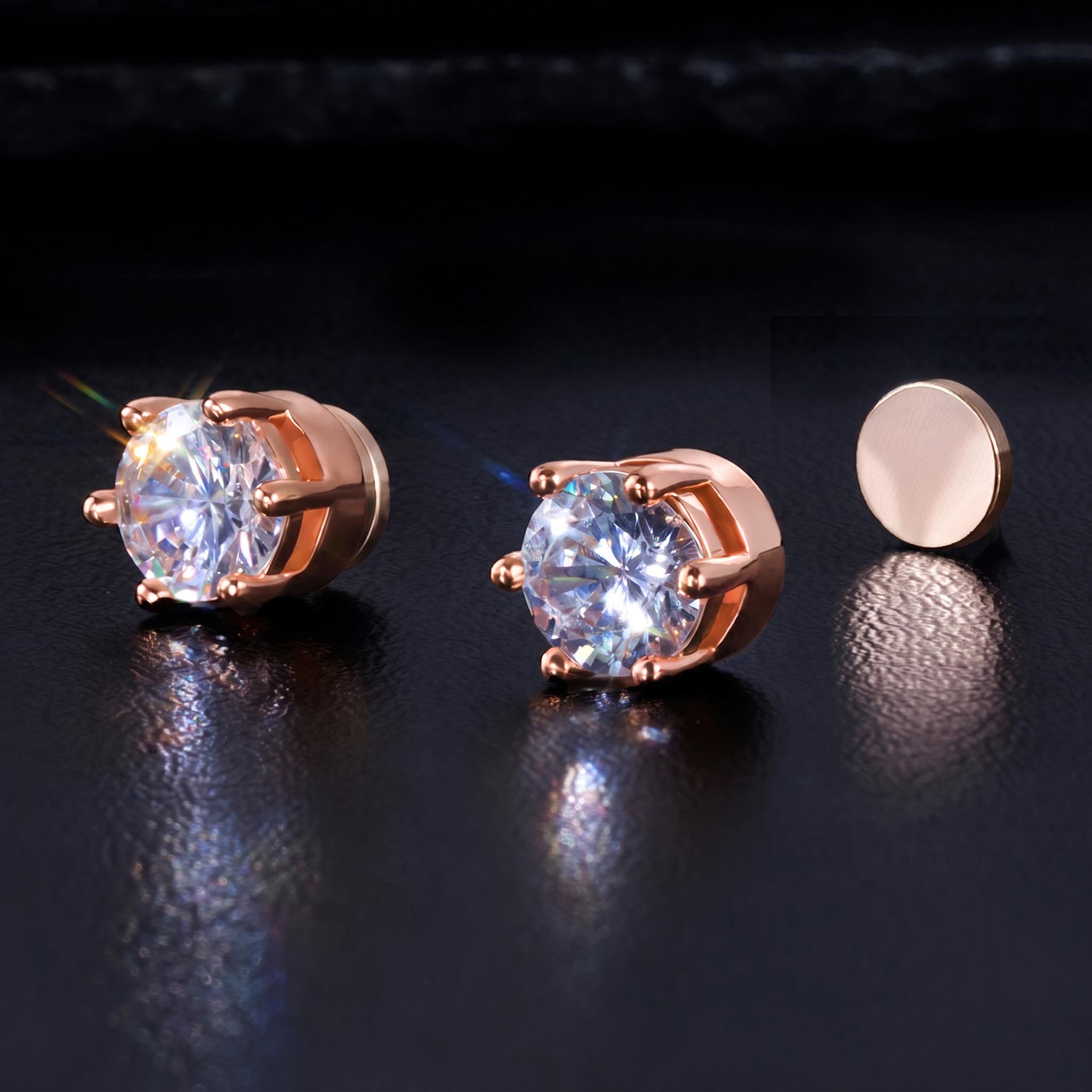 Round Cut Strong Magnetic Stud Earrings Round Cut Strong Magnetic Stud Earrings