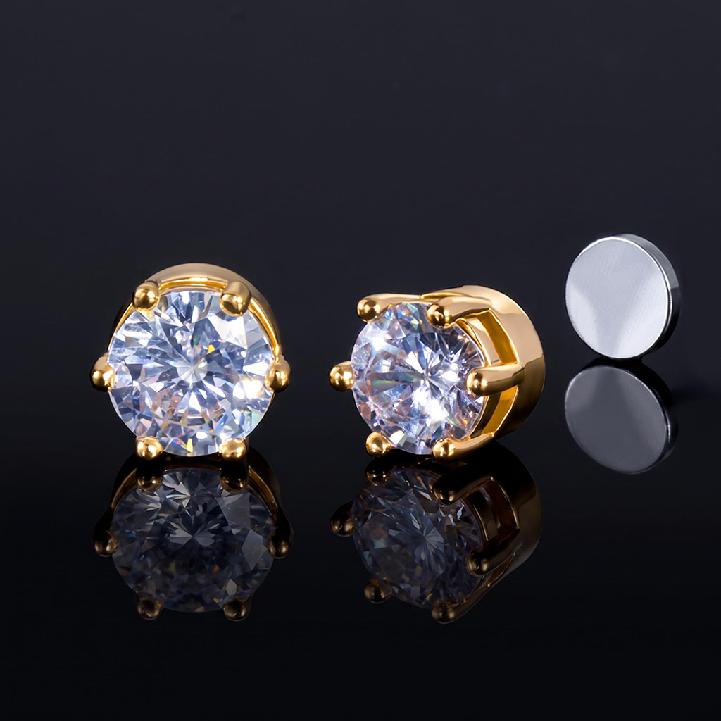 Round Cut Strong Magnetic Stud Earrings Round Cut Strong Magnetic Stud Earrings