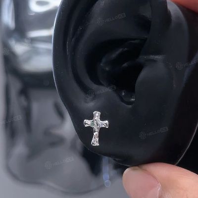 Cross Iced Stud Earrings