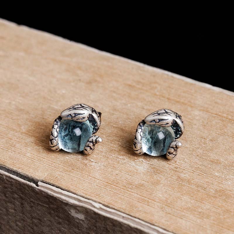 Snake Twist Light Blue Stud Earrings