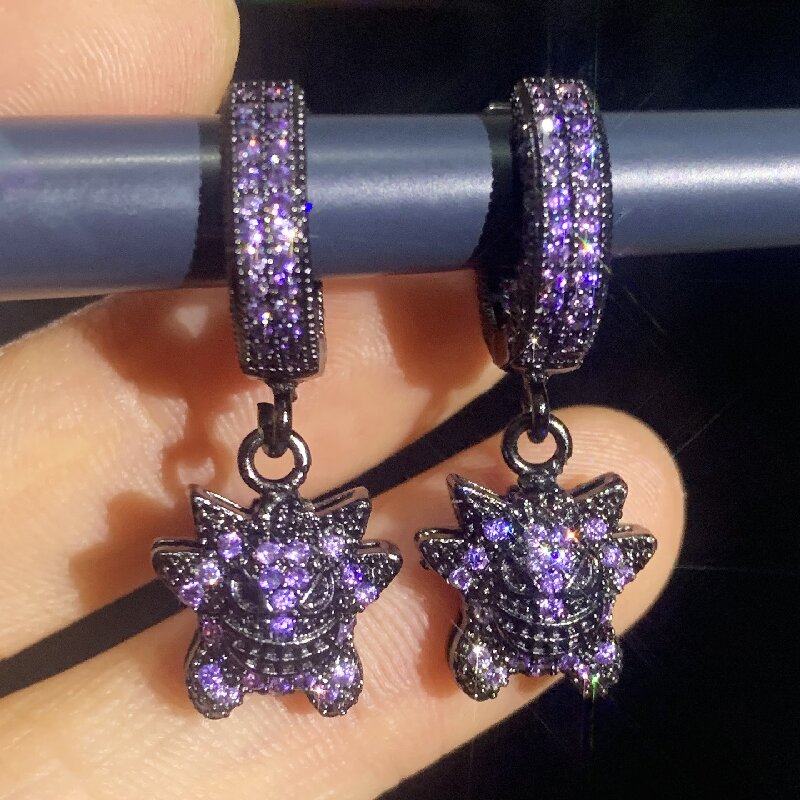 Iced Gengar Dangle Earrings