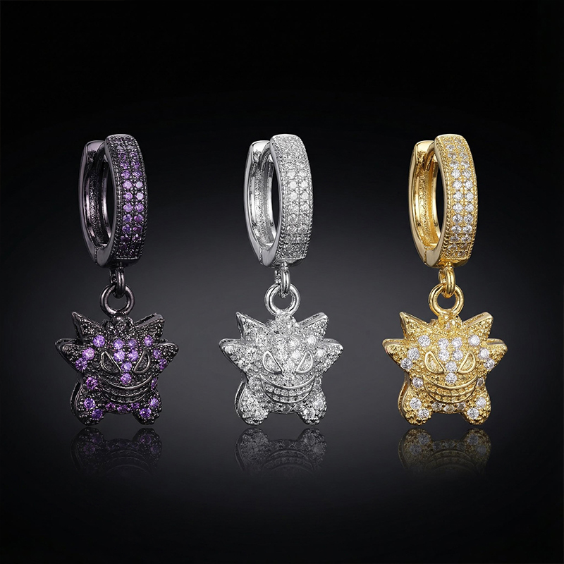 Iced Gengar Dangle Earrings