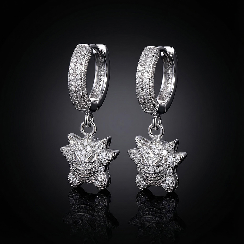 Iced Gengar Dangle Earrings