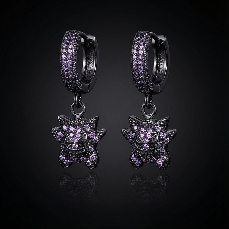 Iced Gengar Dangle Earrings