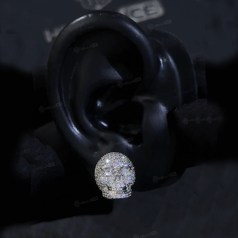 Iced Skull Stud Earrings