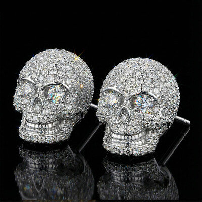 Iced Skull Stud Earrings