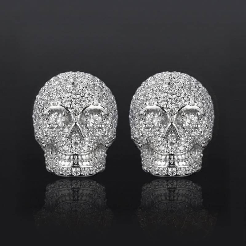 Iced Skull Stud Earrings