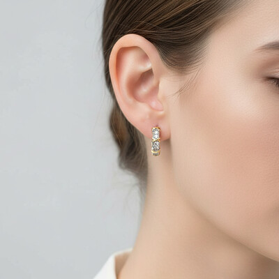 Infinity Link Iced Earrings in White Gold